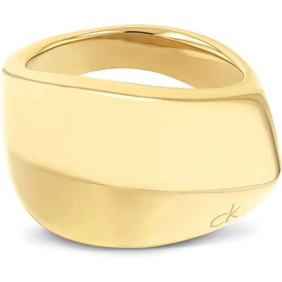 Calvin Klein Bague Sculpted Gold 54 Femme - Publicité Calvin Klein Bague Sculpted Gold 54 Femme - Publicité
