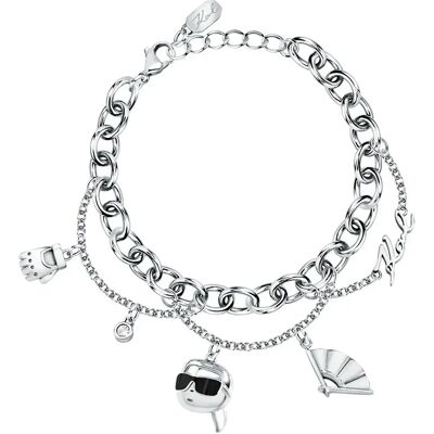 Karl Lagerfeld Bracelet Klayd12 Silver / White One Size Femme - Publicité Karl Lagerfeld Bracelet Klayd12 Silver / White One Size Femme - Publicité