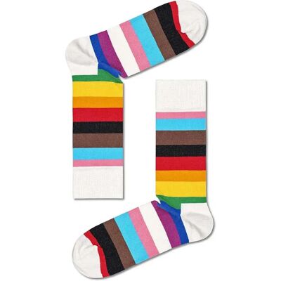 Happy Socks Chaussettes Longues Pride Stripe Sock Half White EU 41-46 - Publicité Happy Socks Chaussettes Longues Pride Stripe Sock Half White EU 41-46 - Publicité