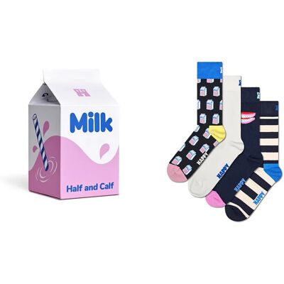 Happy Socks Chaussettes Crew Milk Carton Gift Set 4 Paires White EU 36-40 Homme,Femme - Publicité Happy Socks Chaussettes Crew Milk Carton Gift Set 4 Paires White EU 36-40 Homme,Femme - Publicité