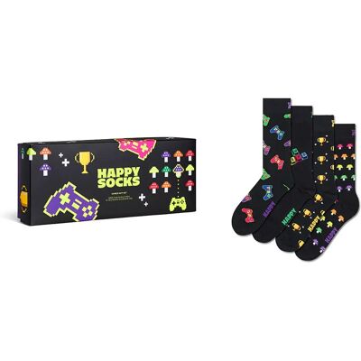 Happy Socks Chaussettes Crew Gamer Gift Set 4 Paires Black EU 36-40 Homme,Femme - Publicité Happy Socks Chaussettes Crew Gamer Gift Set 4 Paires Black EU 36-40 Homme,Femme - Publicité