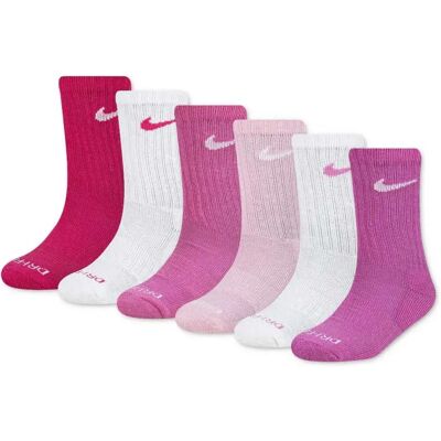 Nike Kids Chaussettes Dri Fit Performance Basic Crew 6 Paires Vivid Pink EU 23 1/2-27 Fille - Publicité Nike Kids Chaussettes Dri Fit Performance Basic Crew 6 Paires Vivid Pink EU 23 1/2-27 Fille - Publicité