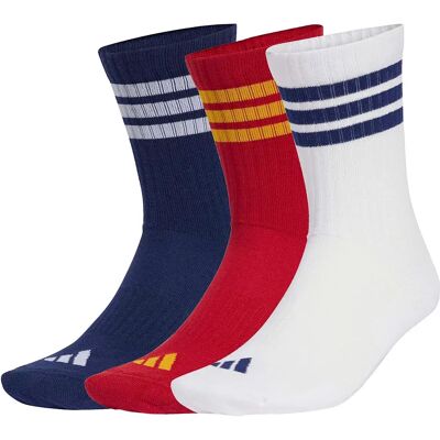 Adidas Chaussettes Crew 3 Stripes Cushioned Sportswear 3 Unités Dark Blue / Team Power Red 2 / White EU 34-36 Homme,Femme - Publicité Adidas Chaussettes Crew 3 Stripes Cushioned Sportswear 3 Unités Dark Blue / Team Power Red 2 / White EU 34-36 Homme,Femme - Publicité