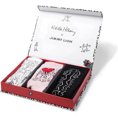 Jimmy Lion Chaussettes Longues Keith Haring 3 Paires White / Pink / Black EU 36-40 Homme,Femme - Publicité Jimmy Lion Chaussettes Longues Keith Haring 3 Paires White / Pink / Black EU 36-40 Homme,Femme - Publicité