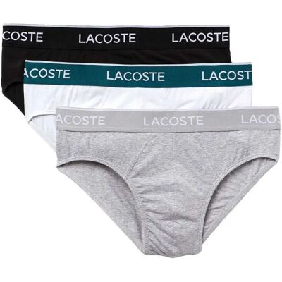 Lacoste Slips 3 Unités Black / White / Argent Chine L - Publicité Lacoste Slips 3 Unités Black / White / Argent Chine L - Publicité