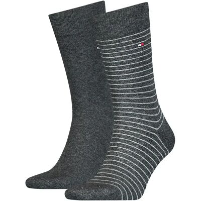 Tommy Hilfiger Chaussettes Small Stripe 2 Paires Anthracite EU 39-42 - Publicité Tommy Hilfiger Chaussettes Small Stripe 2 Paires Anthracite EU 39-42 - Publicité