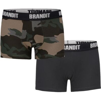 Brandit Boxers Logo 2 Unités Dark Camo / Black S - Publicité Brandit Boxers Logo 2 Unités Dark Camo / Black S - Publicité