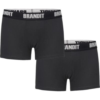 Brandit Boxers Logo 2 Unités Black / Black S - Publicité Brandit Boxers Logo 2 Unités Black / Black S - Publicité
