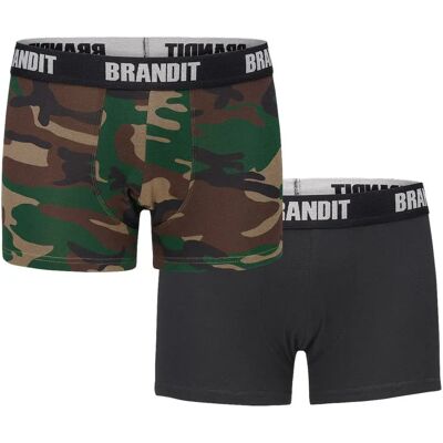 Brandit Boxers Logo 2 Unités Woodland / Black S - Publicité Brandit Boxers Logo 2 Unités Woodland / Black S - Publicité