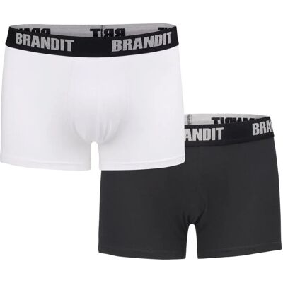 Brandit Boxers Logo 2 Unités White / Black S - Publicité Brandit Boxers Logo 2 Unités White / Black S - Publicité
