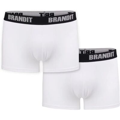 Brandit Boxers Logo 2 Unités White / White M - Publicité Brandit Boxers Logo 2 Unités White / White M - Publicité
