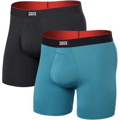 Saxx Underwear Boxers Multi-sport Mesh Brief Fly 2 Unités Hydro Blue / Faded Black S Homme - Publicité Saxx Underwear Boxers Multi-sport Mesh Brief Fly 2 Unités Hydro Blue / Faded Black S Homme - Publicité