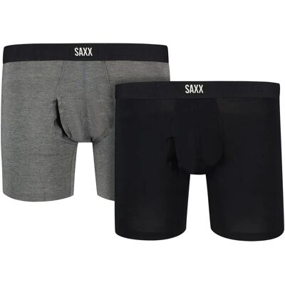 Saxx Underwear Boxers Vibe Xtra Brief Fly 2 Unités Black / Dark Grey Heather L Homme - Publicité Saxx Underwear Boxers Vibe Xtra Brief Fly 2 Unités Black / Dark Grey Heather L Homme - Publicité