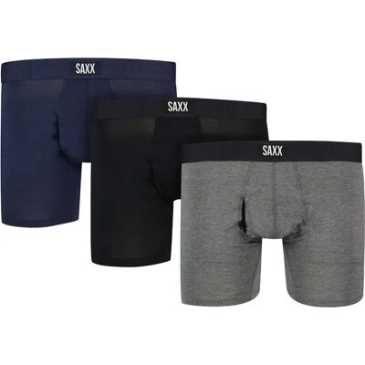 Saxx Underwear Boxers Vibe Xtra Brief Fly 3 Unités Black / Dark Grey Heather / Navy S Homme - Publicité Saxx Underwear Boxers Vibe Xtra Brief Fly 3 Unités Black / Dark Grey Heather / Navy S Homme - Publicité