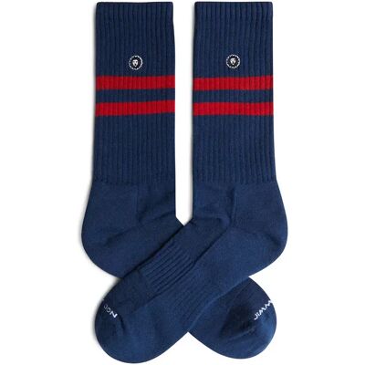 Jimmy Lion Chaussettes Crew Athletic Essentials Stripes Dark Blue EU 41-46 - Publicité Jimmy Lion Chaussettes Crew Athletic Essentials Stripes Dark Blue EU 41-46 - Publicité