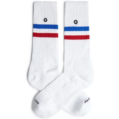 Jimmy Lion Chaussettes Crew Athletic Essentials Stripes White EU 41-46 - Publicité Jimmy Lion Chaussettes Crew Athletic Essentials Stripes White EU 41-46 - Publicité