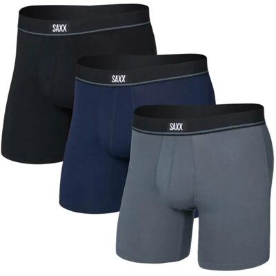 Saxx Underwear Boxers Essential 3 Unités Black / Turbulence / Maritime S Homme - Publicité Saxx Underwear Boxers Essential 3 Unités Black / Turbulence / Maritime S Homme - Publicité