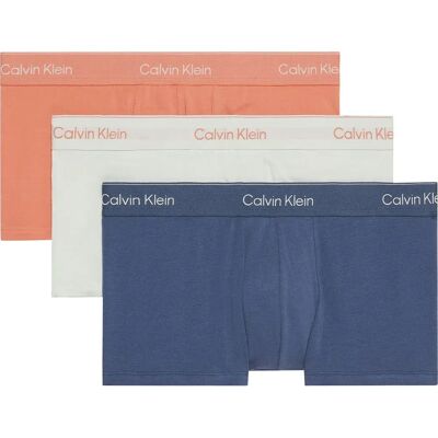 Calvin Klein Boxers Lv00nb4389 Trunk Low Rise 3 Unités Coral Pop Dark Denim Logo / Sprout XS Homme - Publicité Calvin Klein Boxers Lv00nb4389 Trunk Low Rise 3 Unités Coral Pop Dark Denim Logo / Sprout XS Homme - Publicité