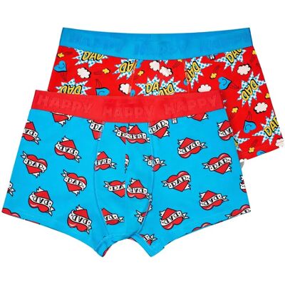 Happy Socks Boxers Super Dads Gift Set 2 Unités L - Publicité Happy Socks Boxers Super Dads Gift Set 2 Unités L - Publicité