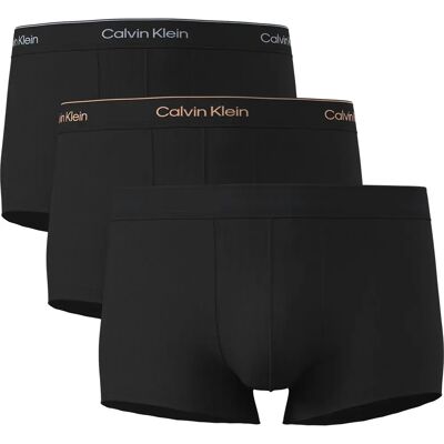 Calvin Klein Boxers Lv00nb4389 Trunk Low Rise 3 Unités Black W / Heavenly Iris Logo / Black W M Homme - Publicité Calvin Klein Boxers Lv00nb4389 Trunk Low Rise 3 Unités Black W / Heavenly Iris Logo / Black W M Homme - Publicité