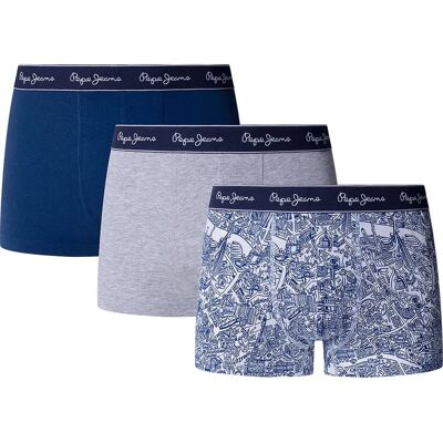 Pepe Jeans Boxers Pmu100006 Trunk 3 Unités Regal Blue M Homme - Publicité Pepe Jeans Boxers Pmu100006 Trunk 3 Unités Regal Blue M Homme - Publicité