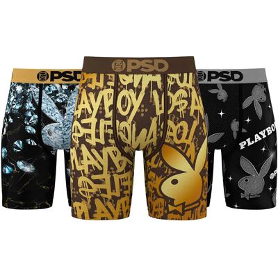 Psd Boxers Playboy Lux 3 Unités Green / Grey / Gold S Homme - Publicité Psd Boxers Playboy Lux 3 Unités Green / Grey / Gold S Homme - Publicité