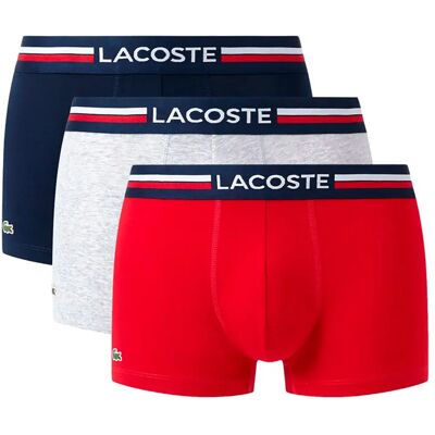 Lacoste Boxers 5h2390-00 Trunk 3 Unités Navy Blue / Silver Chine / Re 2XL Homme - Publicité Lacoste Boxers 5h2390-00 Trunk 3 Unités Navy Blue / Silver Chine / Re 2XL Homme - Publicité