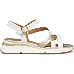 Geox Sandales Compensées Elowynne White / Light Gold EU 38 Femme - Publicité Geox Sandales Compensées Elowynne White / Light Gold EU 38 Femme - Publicité