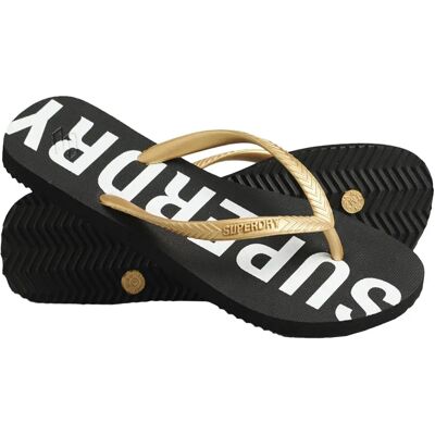 Superdry Tongs Code Essential Black / Metallic Gold EU 36-37 - Publicité Superdry Tongs Code Essential Black / Metallic Gold EU 36-37 - Publicité