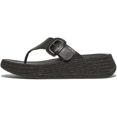 Fitflop Tongs F-mode Espadrille Adjustable Leather Flatform Toe-thongs Black EU 39 Femme - Publicité Fitflop Tongs F-mode Espadrille Adjustable Leather Flatform Toe-thongs Black EU 39 Femme - Publicité