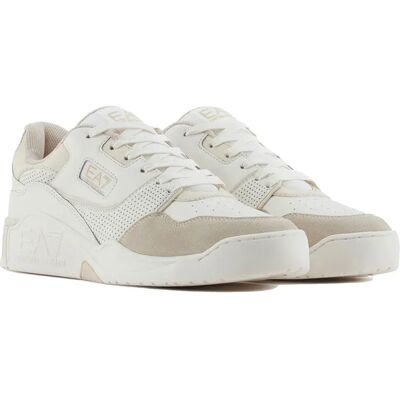 EA7 X8X187_XK402 Baskets en Cuir Beige - Sneakers - Publicité EA7 X8X187_XK402 Baskets en Cuir Beige - Sneakers - Publicité