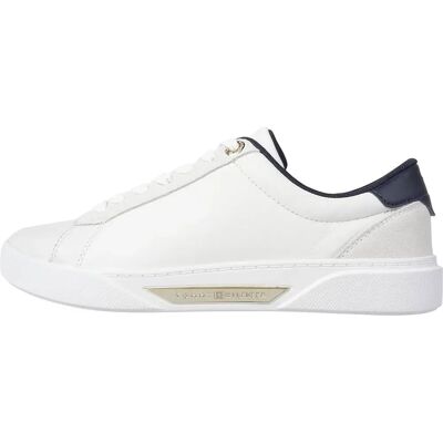 Tommy Hilfiger Chic Court Baskets - Cuir, Bas, Crème - Baskets - Publicité Tommy Hilfiger Chic Court Baskets - Cuir, Bas, Crème - Baskets - Publicité