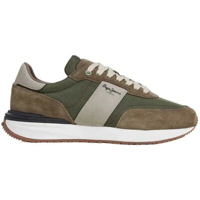 Pepe Jeans Baskets en Cuir Vert - Chaussures - Publicité Pepe Jeans Baskets en Cuir Vert - Chaussures - Publicité