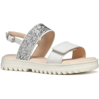 Geox Sandales Coralie White / Light Silver EU 38 Fille - Publicité Geox Sandales Coralie White / Light Silver EU 38 Fille - Publicité