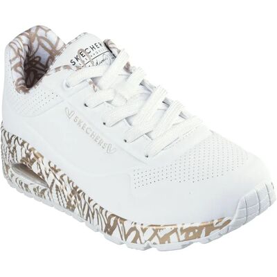 Skechers Baskets Uno Loving Love White Durabuck / Rose Gold Print Trim EU 39 Femme - Publicité Skechers Baskets Uno Loving Love White Durabuck / Rose Gold Print Trim EU 39 Femme - Publicité