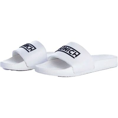 Munich Claquettes Flat 3d Logo White EU 41 - Publicité Munich Claquettes Flat 3d Logo White EU 41 - Publicité