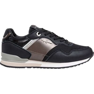 Pepe Jeans Baskets London Shine Black EU 37 Femme - Publicité Pepe Jeans Baskets London Shine Black EU 37 Femme - Publicité