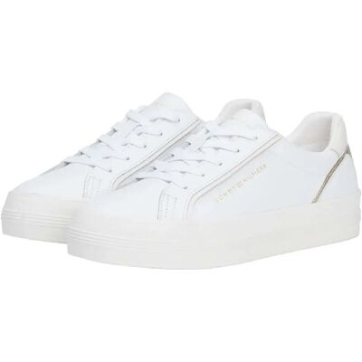 Tommy Hilfiger Baskets Essential Vulc White / Gold EU 36 Femme - Publicité Tommy Hilfiger Baskets Essential Vulc White / Gold EU 36 Femme - Publicité