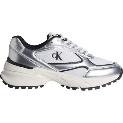 Calvin Klein Baskets Yw0yw02063 Silver / Black / Bright White EU 37 Femme - Publicité Calvin Klein Baskets Yw0yw02063 Silver / Black / Bright White EU 37 Femme - Publicité