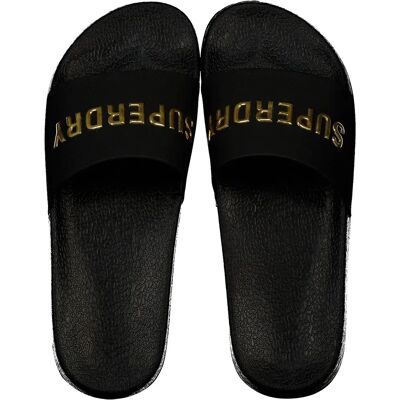 Superdry Claquettes Premium Metallic Pool Black / Gold EU 38-39 Femme - Publicité Superdry Claquettes Premium Metallic Pool Black / Gold EU 38-39 Femme - Publicité