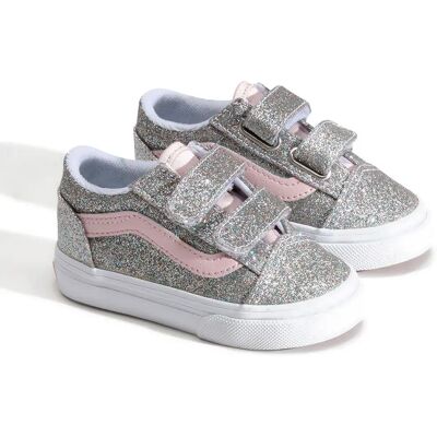 Vans Baskets Old Skool V Glitter Silver / Pale Petal EU 27 Garçon,Fille - Publicité Vans Baskets Old Skool V Glitter Silver / Pale Petal EU 27 Garçon,Fille - Publicité