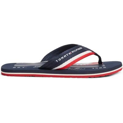 Tommy Hilfiger Tongs Patch Blue EU 44 Homme - Publicité Tommy Hilfiger Tongs Patch Blue EU 44 Homme - Publicité