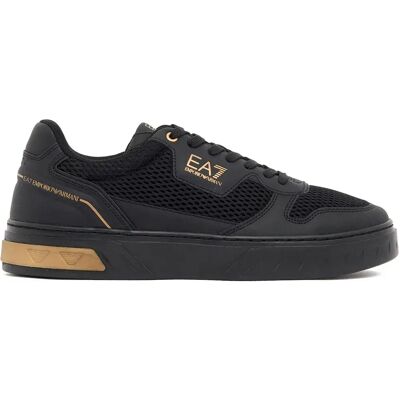 Giorgio Armani Ea7 Emporio Armani Baskets Premium Court Mesh Triple Black / Gold / Gold EU 44 - Publicité Giorgio Armani Ea7 Emporio Armani Baskets Premium Court Mesh Triple Black / Gold / Gold EU 44 - Publicité
