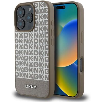 Coque de protection DKNY pour iPhone 16 Pro Max avec bande MagSafe, Marron - Protège contre rayures - Publicité Coque de protection DKNY pour iPhone 16 Pro Max avec bande MagSafe, Marron - Protège contre rayures - Publicité