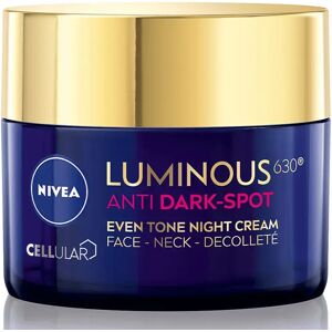 Crème de nuit Nivea avec Luminous 630 - Anti taches - Tous types de peau - Publicité Crème de nuit Nivea avec Luminous 630 - Anti taches - Tous types de peau - Publicité