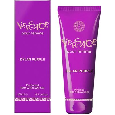 Gel de douche et bain Violet Dylan de Versace - Élégant & Durable - Publicité Gel de douche et bain Violet Dylan de Versace - Élégant & Durable - Publicité