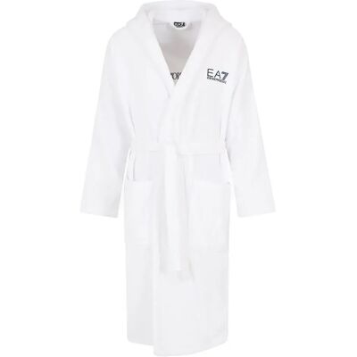 EA7 Modèle 7M000441_AF14014 Peignoir en coton blanc - Homewear - Publicité EA7 Modèle 7M000441_AF14014 Peignoir en coton blanc - Homewear - Publicité