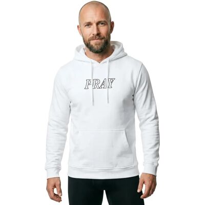 Mister Tee Sweat à Capuche Pray Hands White 2XL - Publicité Mister Tee Sweat à Capuche Pray Hands White 2XL - Publicité