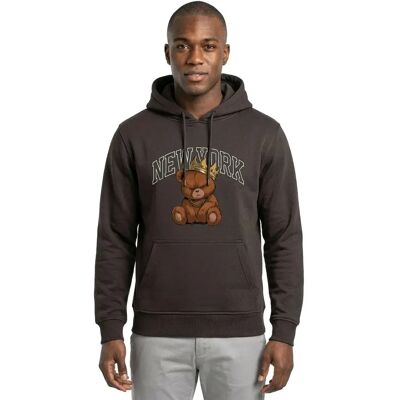 Mister Tee Sweat à Capuche New York Crowned Bear Black 2XL - Publicité Mister Tee Sweat à Capuche New York Crowned Bear Black 2XL - Publicité