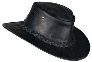 Barmah Hats chapeau cuir Noir - L